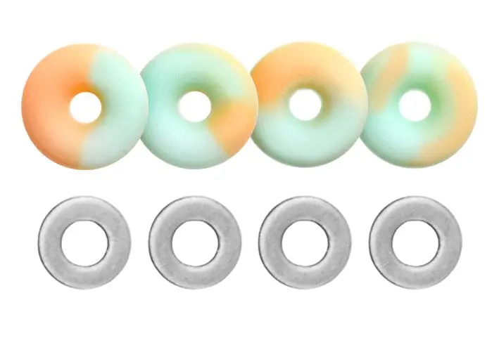 O-Ring Bushings Pro Duro Series - Multiple Durometers - Teal & Orange Swirl 1