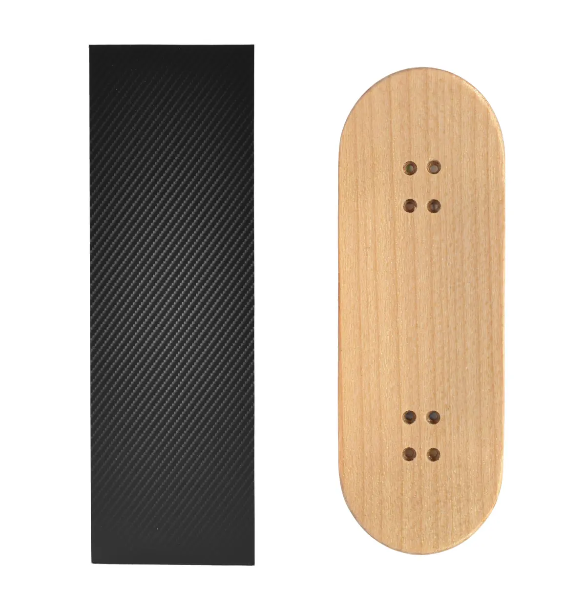 Teak Swap Fingerboard Deck & Graphic Wrap - "Carbon Fiber" - 32Mm X 97Mm 1