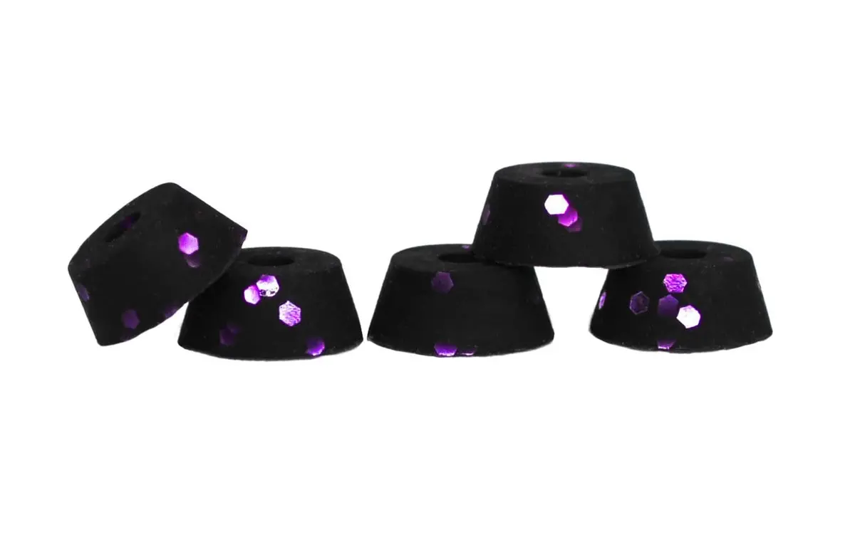 Bubble Bushings Pro Duro Series - Multiple Durometers - Black With Purple Glitter 1
