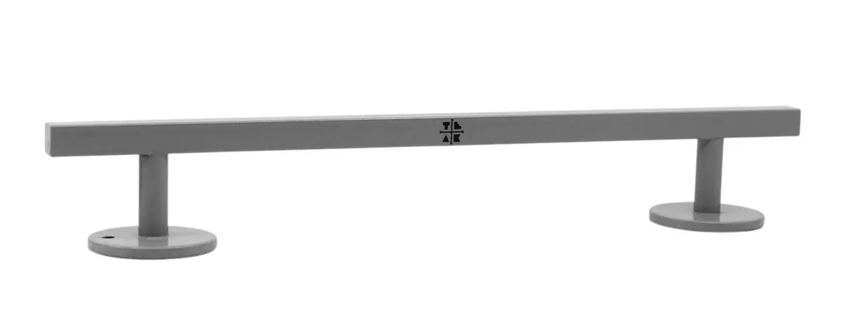 Straight, Square Fingerboard Rail, 10" Long - Steel Construction - Silver Grey 1