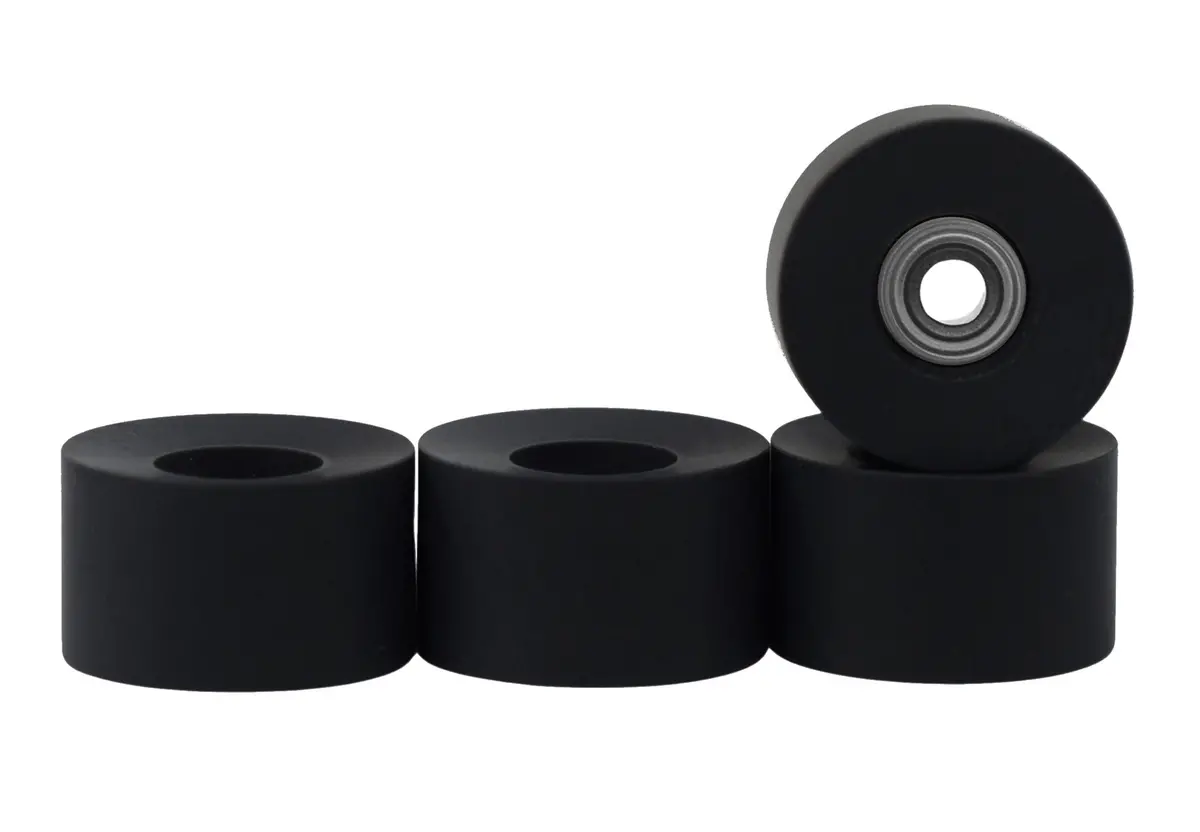 Apex Cruiser Wheels - 71D Urethane - Abec-9 Bearings - "Pitch Black" 1