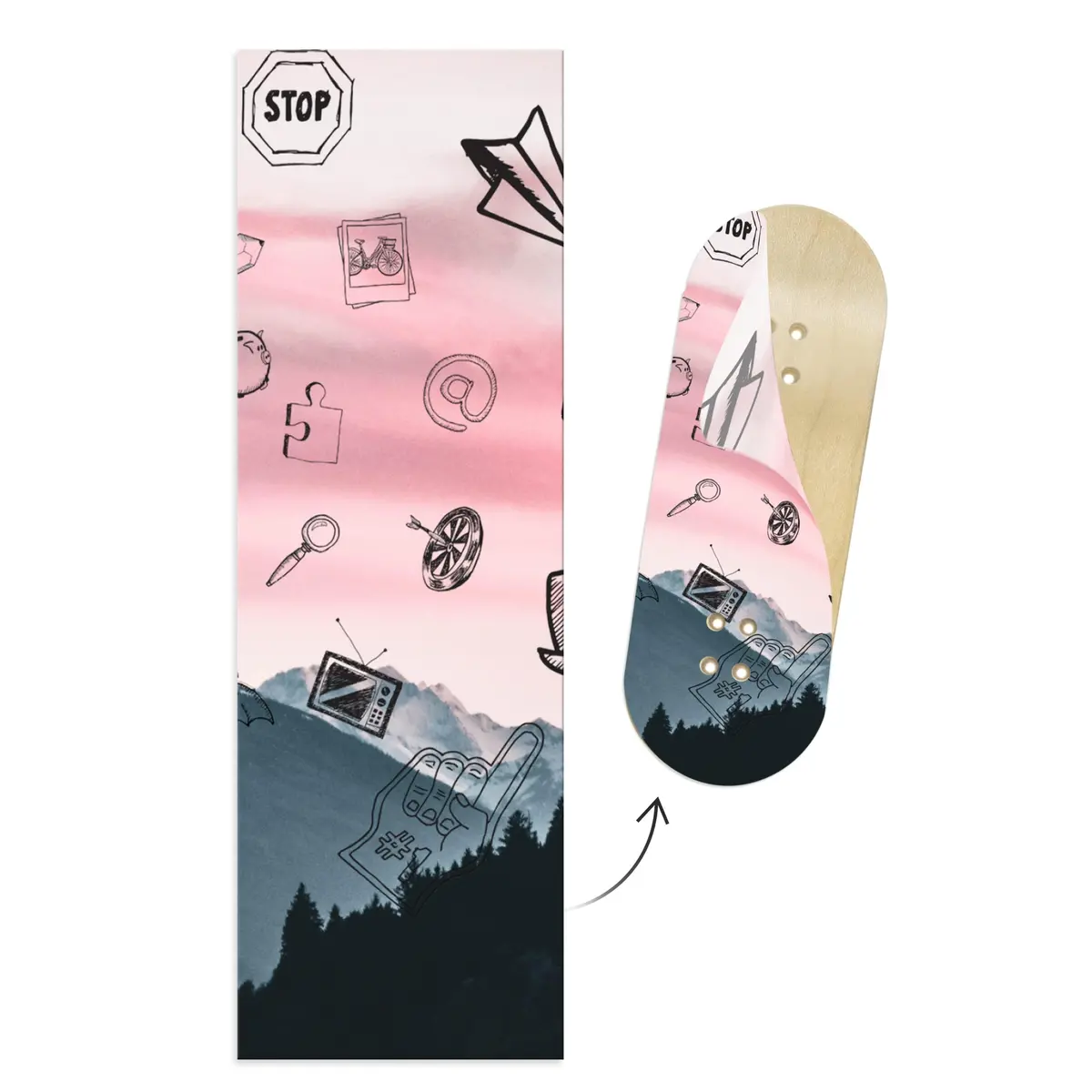 "Elliott Vair" Teak Team Rider Collaboration Deck Graphic Wrap - 35Mm X 110Mm 1