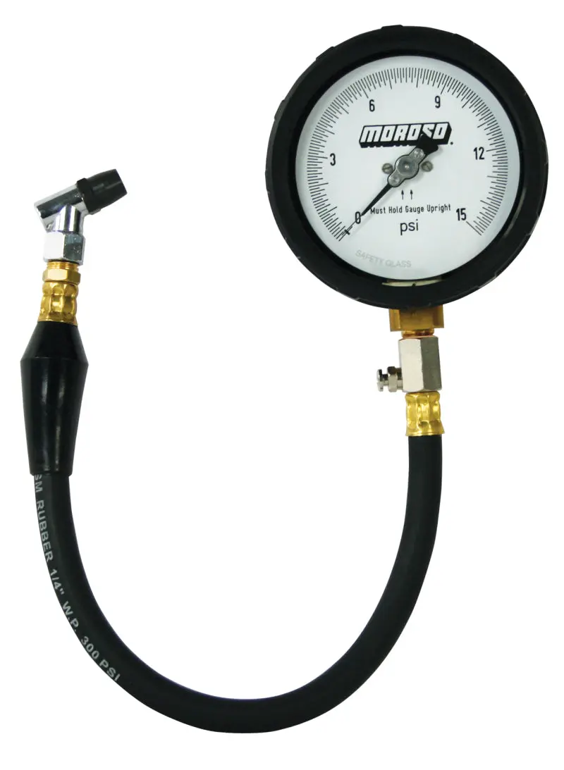 Moroso Tire Pressure Gauge 0-15Psi - 4In Display - 1/2 Percent Accuracy 1