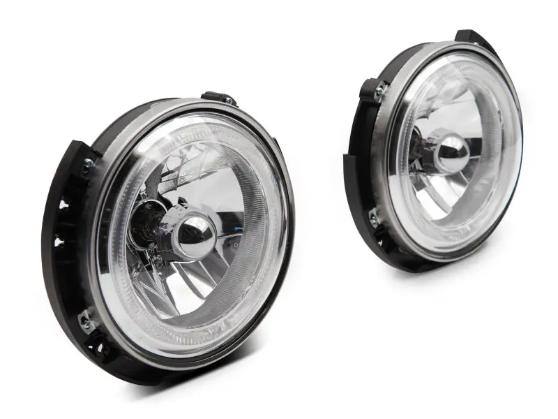 Raxiom Led Halo Headlights For 2007–2018 Jeep Wrangler Jk – Chrome Housing With Clear Lens 1