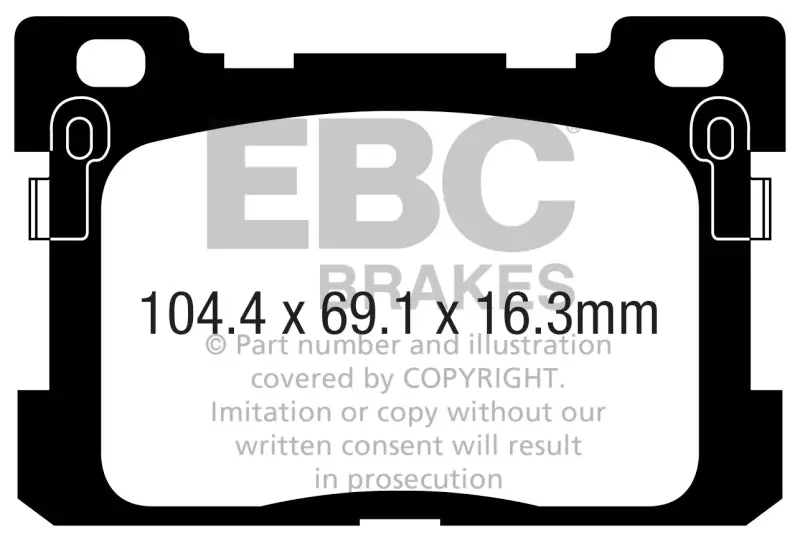 Ebc Ultimax2 Rear Brake Pads For 2017+ Genesis G90 5.0L V8 1