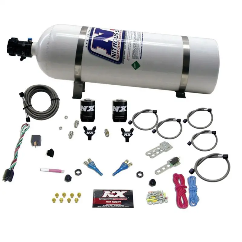 Nitrous Express Dual-Nozzle Efi Nitrous System For Ford Vehicles – 100–300 Hp, Includes 15-Lb Bottle 1